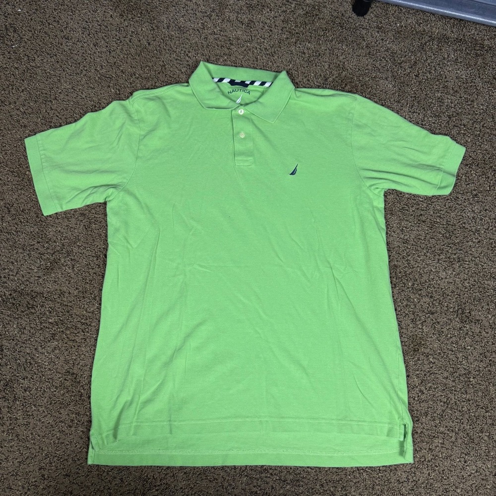 Nautica Men's Green Performance Deck Polo Shirt X-large